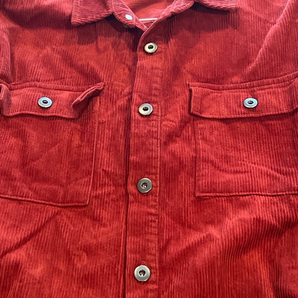Forever 21 Men Red Ribbed Long-Sleeve Top - Picture 2 of 6